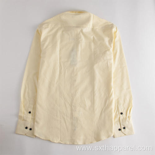 Goose Yellow Men's Long Sleeve Dyed Classic Shirt